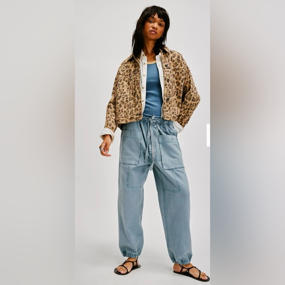 NWT Free People River Stone Pants In Autumn Sky - Picture 1 of 6
